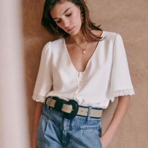 NWT Sezane Thalia blouse in ecru